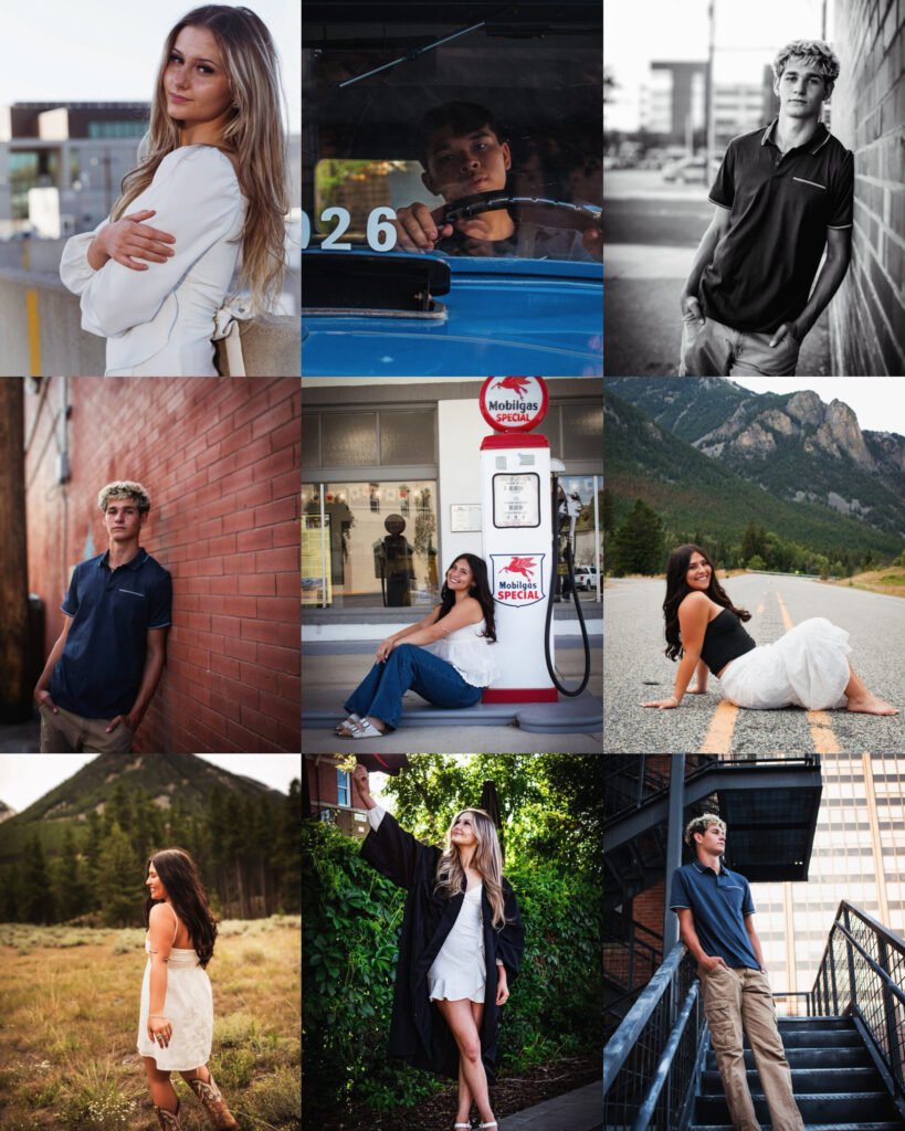 A collage of photographs of teenagers.